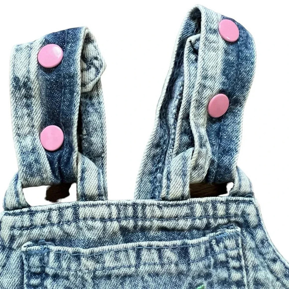 Vintage Jerrett Denim Embroidered Bubble Bib Overall Romper 12 Months - Picture 4 of 7